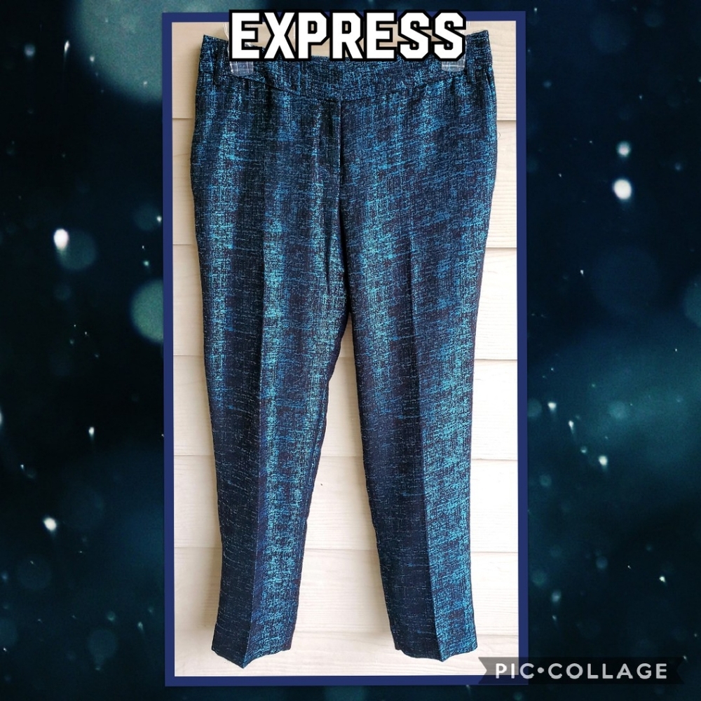 EXPRESS Shimmery Two-Tone Brocade Editor Holiday Dress Pants Trousers